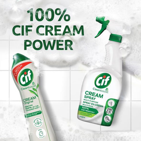 CIF CLEANBOOST MULTI-PURPOSE CREAM SPRAY WITH 100% DIRT REMOVAL 650ML